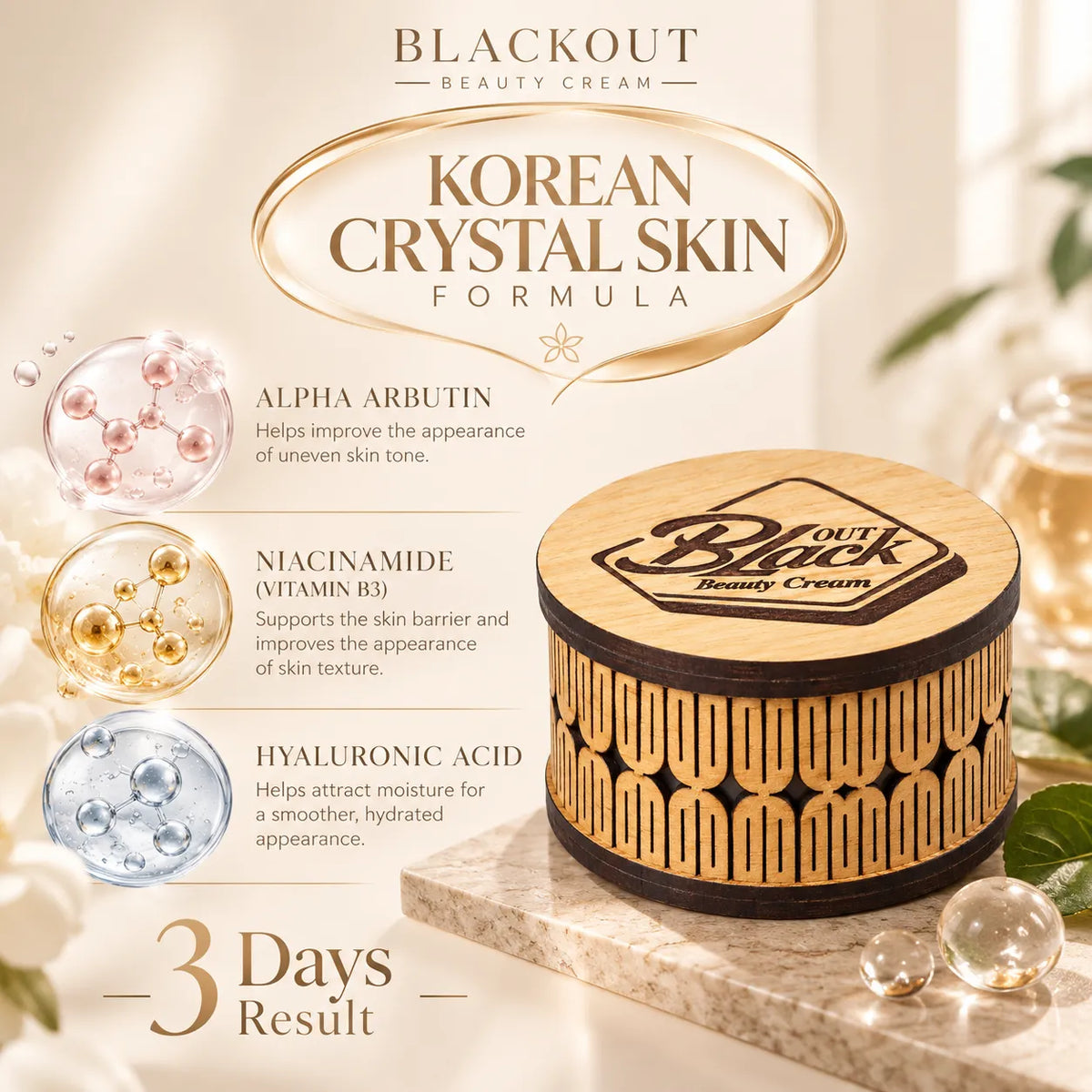 Black Out Beauty Cream – Korean Crystal Skin Formula